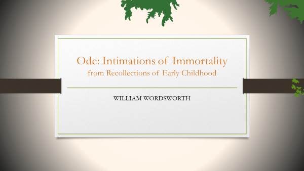 Ode intimations of immortality