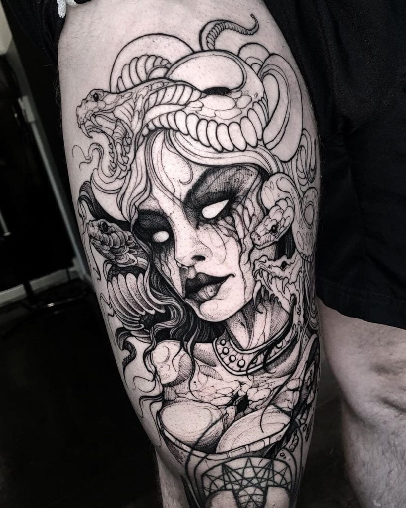 Black Medusa Tattoo