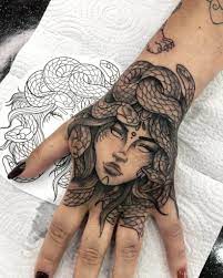 Medusa Tattoo on Hand